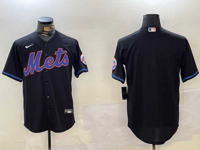 Men%27s New York Mets Team Big Logo Graphite 2024 City Connect Limited Stitched Baseball Jersey